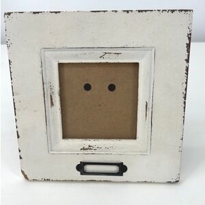 Drexel Heritage Distressed White Wood Square Picture Frame 3x3
